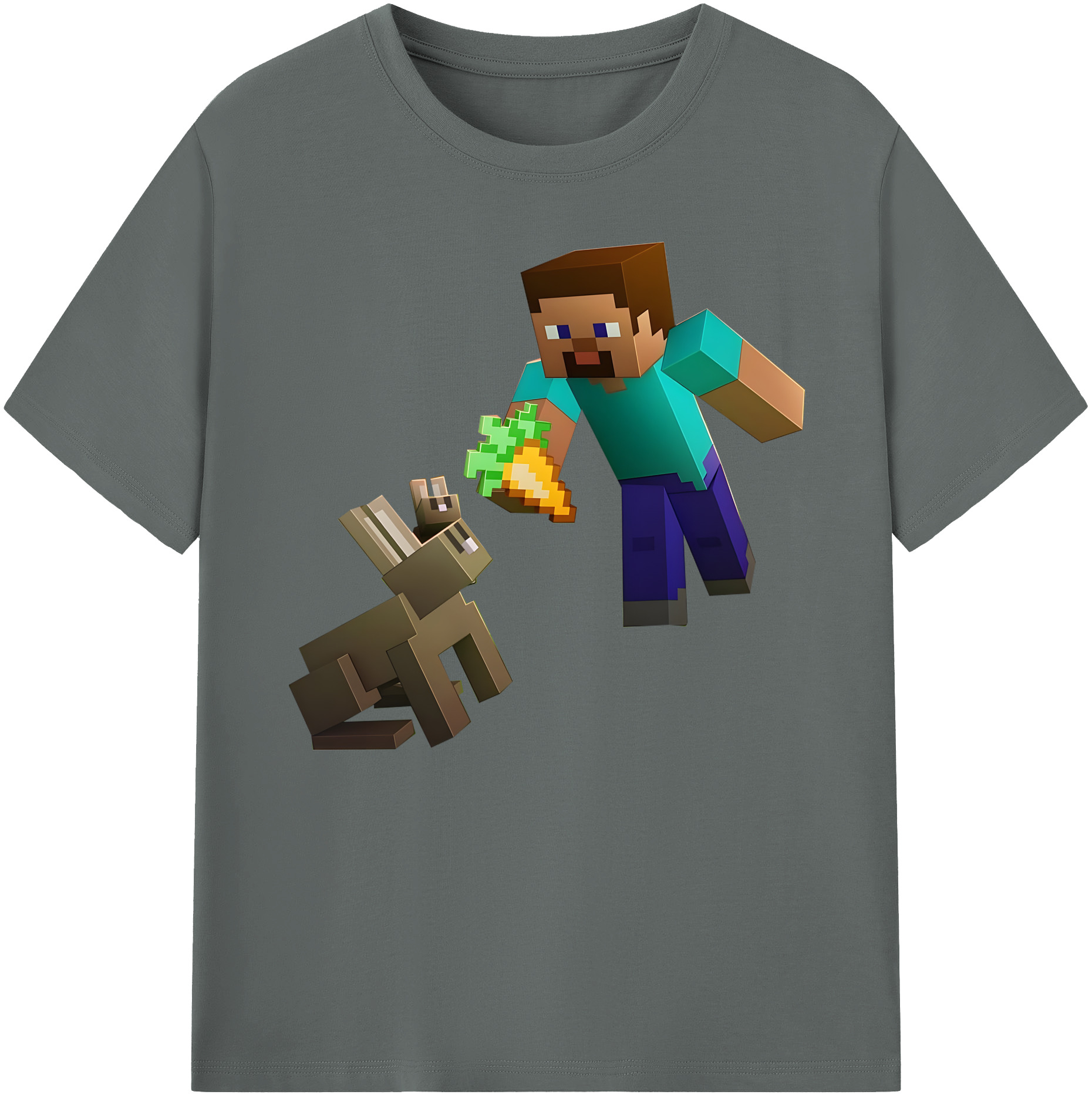 （画像用） マインクラフト ブロックの世界 Minecraft MC Block world 綿100％ メンズ半袖Tシャツ｜肌触りやわらか＆通気性